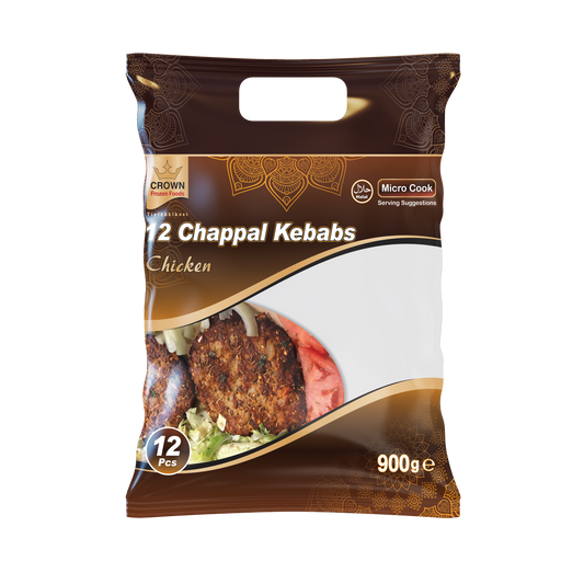 Chicken Chapli Kebab  1x12 Pcs (Crown)