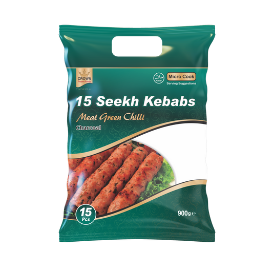 Green Chilli Lamb Seekh Kebabs 1x15pcs (Crown)