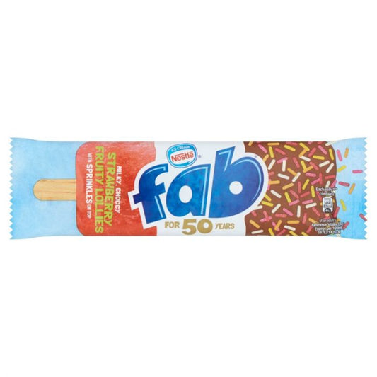 Fab Strawberry Lolly 58ml (32 Pack)