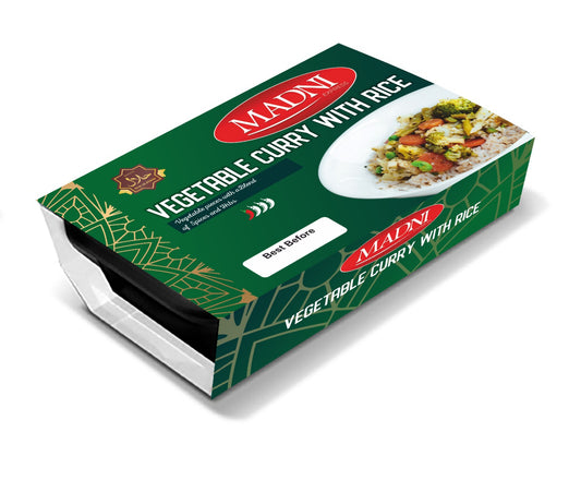 Vegetable Curry With Rice 8 Pack (8x400g Halal Ready Meals)