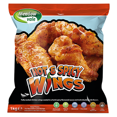 Hot & Spicy Wings (Box: 3pktsx1kg) (Meadowvale)