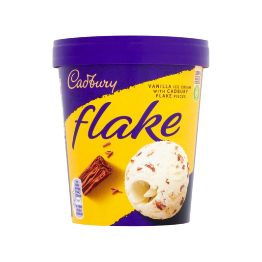Cadbury Flake Ice Cream Tub 480ml (6 Pack)